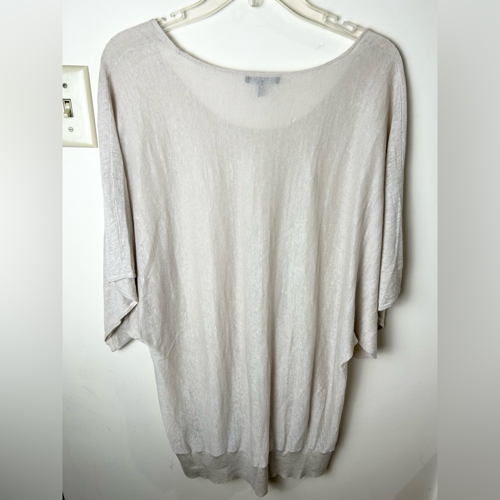 Eileen Fisher Dolman 3/4 Sleeve Top Women’s XL LINEN Oversized Sparkly Mature - Picture 8 of 11
